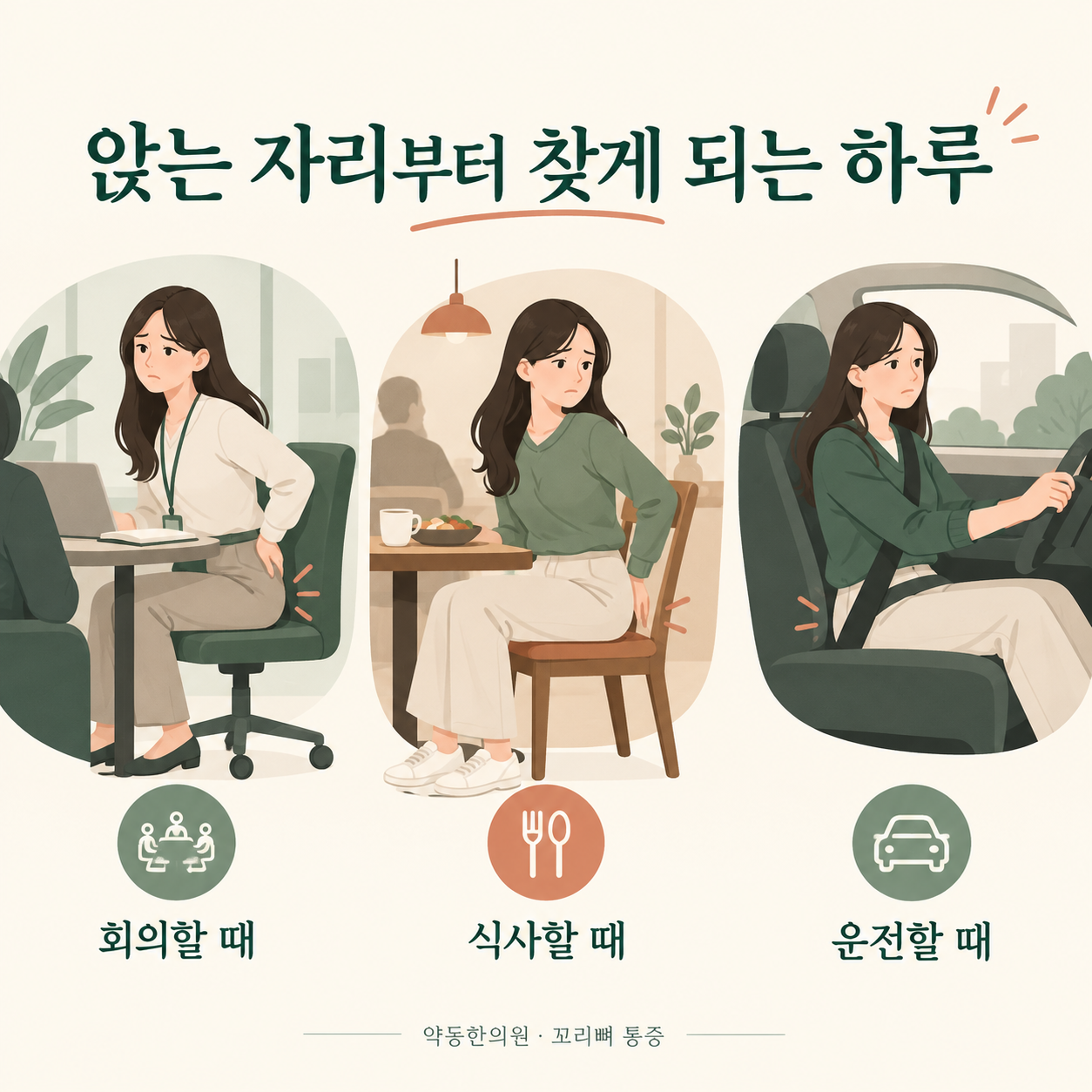 해운대 장산역 꼬리뼈 통증, 앉는 자리부터 찾게 되는 하루라면